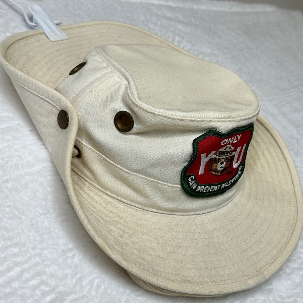 Tilley Endurables T3 Smokey Bear Hat Cream Cotton Duck Ranger Sun Hat Size 7